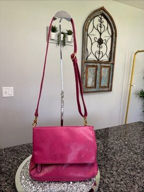 Pink faux Leather Crossbody Bag - Unbranded